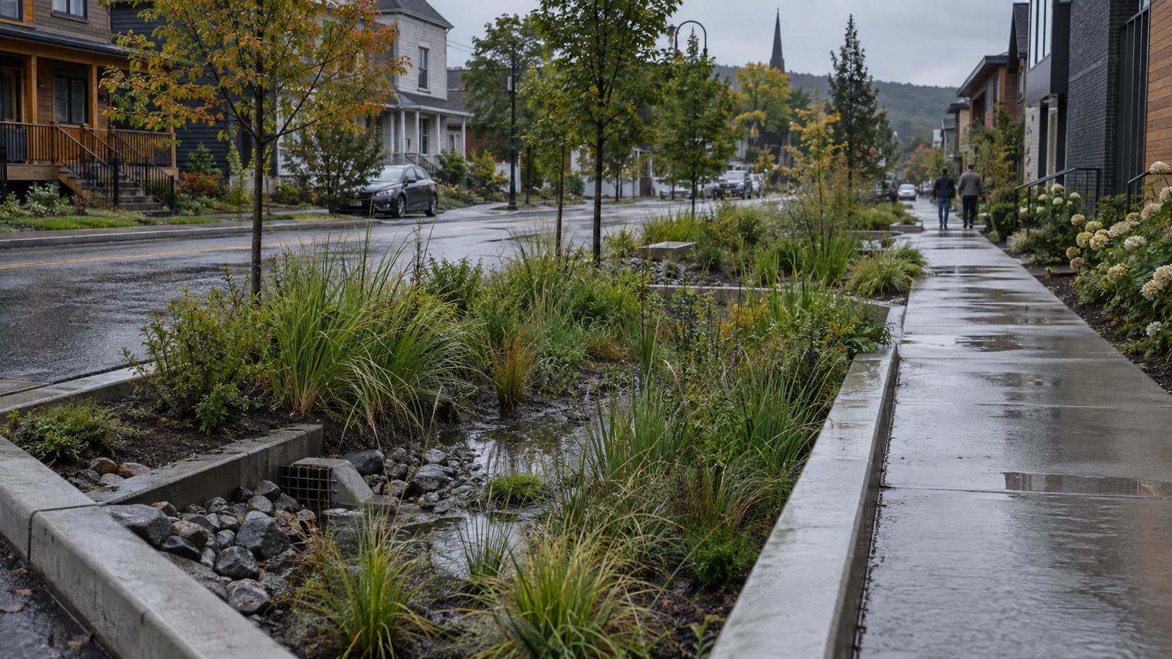 Vegetated urban infrastructure connecting water management, soils and mobility